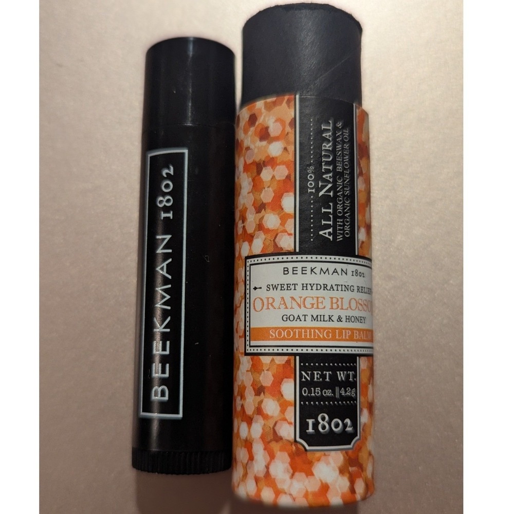 Beekman 1802 Orange Blossom Soothing Lip Balm‎ 0.15oz All Natural Goat Milk